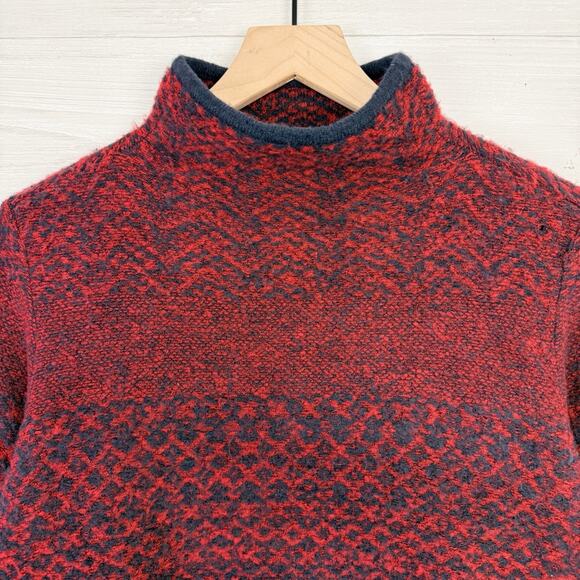Habitat Mock Neck Sweater Womens Small Red Fair Isle Cozy Knit Pullover Holiday - Picture 3 of 14